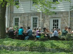 visitors dining outside