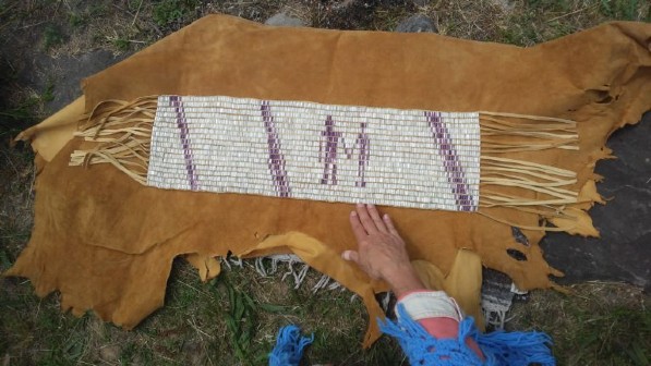 Wampum Belt crafted by James (Lone Bear) Revey (Lenape), gifted in 1995 to Philadelphia Yearly Meeting Friends. © 2017 James S. Murphy.