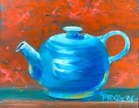 Blue Teapot on Red (c) Pete Prown