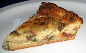 Quiche with Beet Greens, Cheese & Turkey Bacon